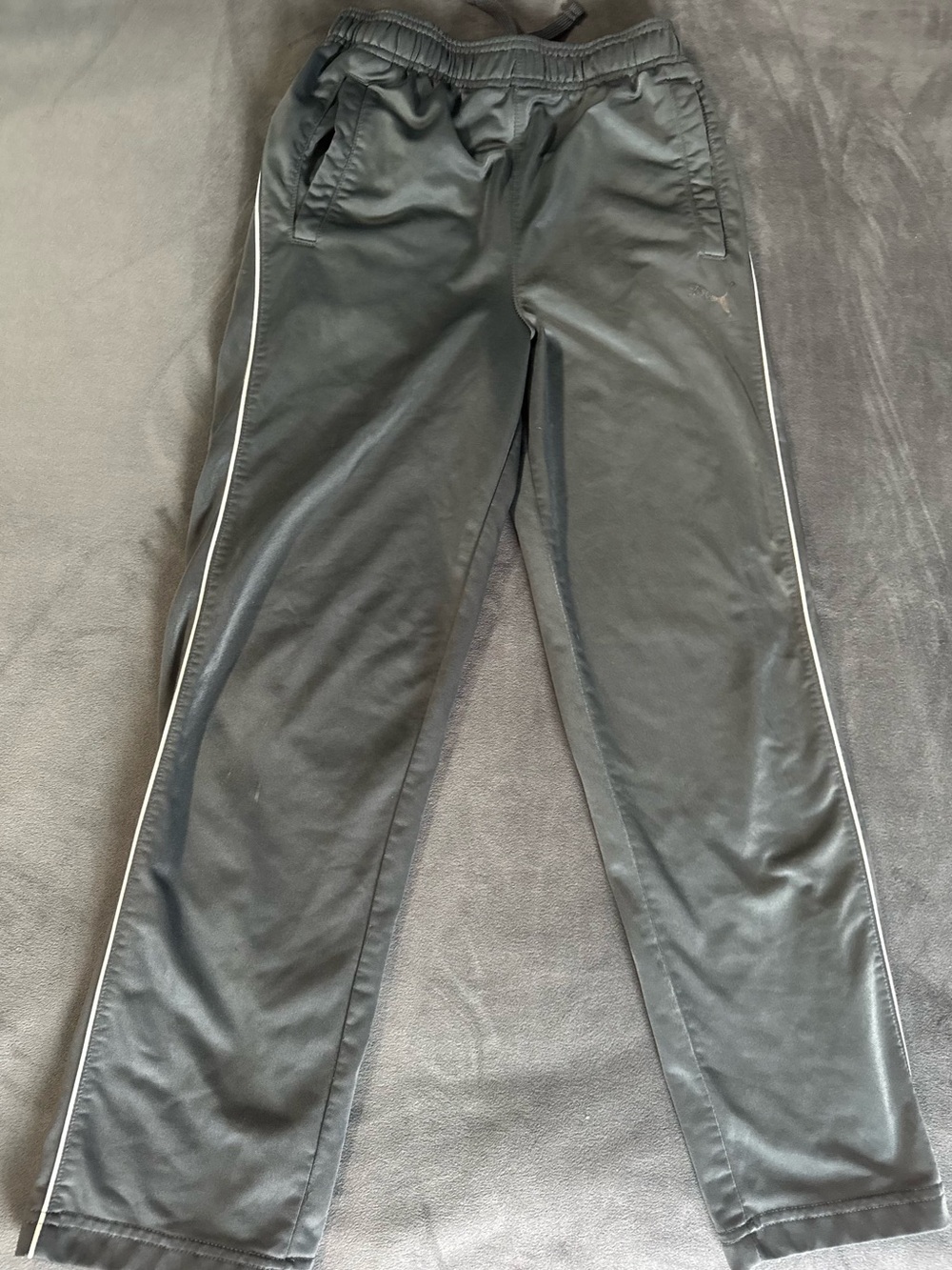 Puma Black Jogger Pants with White Logo Tag